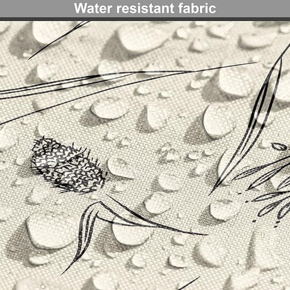 Ambesonne Boho Dog Crate Cover, Botanical Themed Delicate Pastel Pattern with Natural Field Herbs Print, Easy to Use Pet Kennel Cover for Medium Large Dogs, 42 Inch, Cream Charcoal