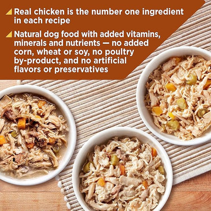 Nature’s Recipe Grain Free Chicken & Beef Recipe, Chicken & Turkey Recipe and Chicken & Lamb Recipe in Savory Broth Variety Pack Wet Dog Food, 12-2.75 oz. Cups, 2 Count