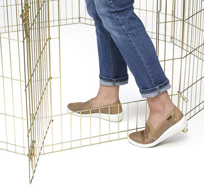 MidWest Homes for Pets Dog Exercise Pen & Playpen, 24" W x 48" H, No Door, Gold Zinc