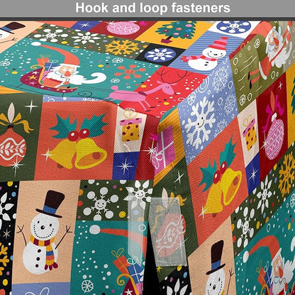 Lunarable Christmas Dog Crate Cover, Modern Design Theme Funny Xmas Winter Patterns Theme, Easy to Use Pet Kennel Cover for Cats & Medium Dogs, 30 Inch, Red Blue