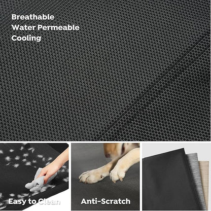 Veehoo Cooling Elevated Dog Bed, Raised Dog Beds for Large Dogs, Outdoor Dog Bed with Guardrail, Upgraded Non-Slip Feet, Breathable Teslin Mesh, Portable Camping Dog Cot, Large, Black, CWC2404