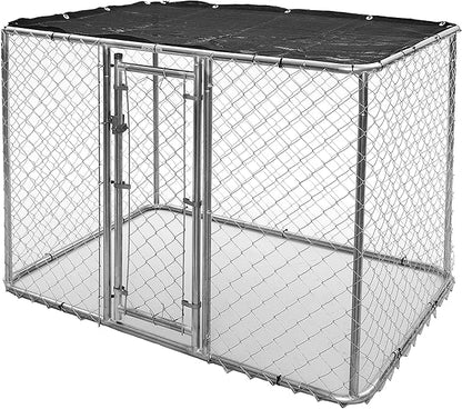 MidWest Homes for Pets Chain Link Portable Kennel with a Sunscreen, 6L x 4W x 4H Feet, K9 Kennel K9644