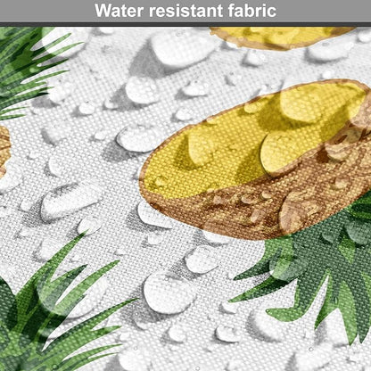 Lunarable Pineapple Dog Crate Cover, Sliced in Half Ananas Exotic Fruit Rhythmic Retro Look Print, Easy to Use Pet Kennel Cover for Small Dogs Puppies Kittens, 22 Inch, Mustard Fern Green