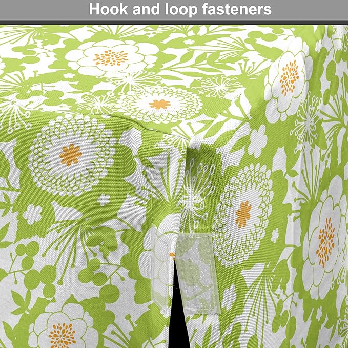 Ambesonne Botanical Dog Crate Cover, Abstract Pattern with Floral Details Spring Beauty Blossom, Easy to Use Pet Kennel Cover for Medium Large Dogs, 42 Inch, Apple Green Pale Orange
