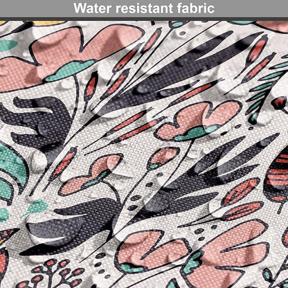 Ambesonne Wildflower Dog Crate Cover, Colorful Romantic Spring Buds Flowers and Leaves Repetition, Easy to Use Pet Kennel Cover for Small Dogs Puppies Kittens, 22 Inch, Blush Salmon