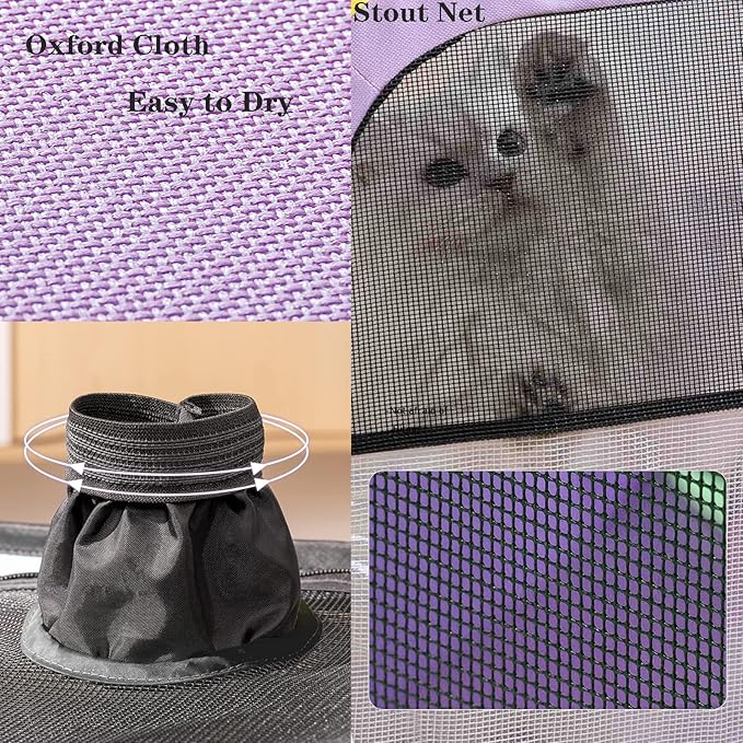 Pet Cat Dog Drying Box,Portable Foldable Cat Drying Room,Drying Crate Cage for Small Medium and Large Dogs (Purple)