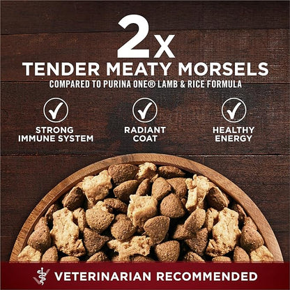 Purina ONE Natural High Protein Dry Dog Food Dry True Instinct with Real Beef and Salmon With Bone Broth and Added Vitamins, Minerals and Nutrients - (Pack of 4) 3.8 lb. Bags