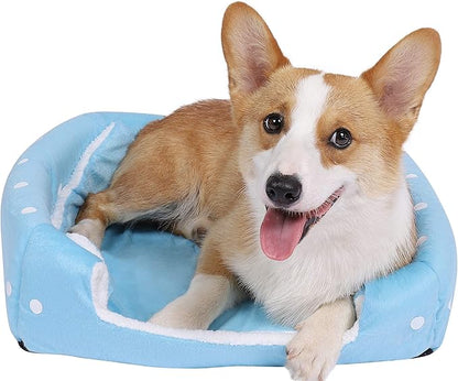 Spring Fever Hamster Guinea Pig Rabbit Dog Cat Chinchilla Hedgehog Bird Small Animal Pet Bed House Hideout Cage Accessorie A Blue S (12.2 * 12.2 inch)