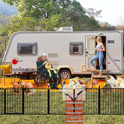 Puppy Playpen Indoor/Outdoor,24'' Portable Dog Playpen with Easy-Carry Straps,6 Panels Dog Pen Play Pen for Small Dogs,Rustproof Pet Playpen for Camping RV Yard(with One Door)