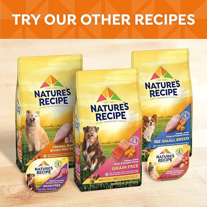 Nature’s Recipe Grain Free Chicken & Beef Recipe, Chicken & Turkey Recipe and Chicken & Lamb Recipe in Savory Broth Variety Pack Wet Dog Food, 12-2.75 oz. Cups, 2 Count