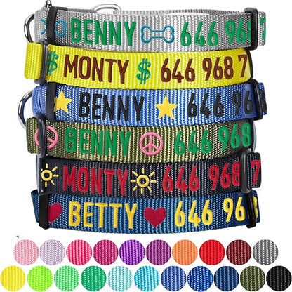 Blueberry Pet Essentials Personalized Martingale Safety Training Dog Collar, Military Green, Large, Adjustable Customized ID Collars for Dogs Embroidered with Pet Name & Phone Number