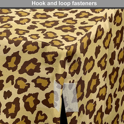 Lunarable Animal Print Dog Crate Cover, Digitally Generated Spots Classic Leopard Skin Graphic, Easy to Use Pet Kennel Cover for Cats & Medium Dogs, 30 Inch, Pale Camel Chocolate