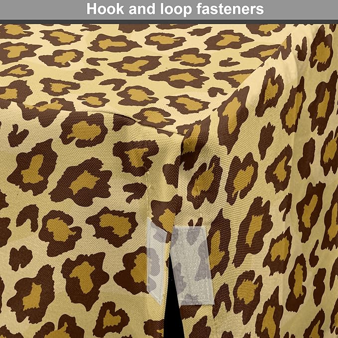 Lunarable Animal Print Dog Crate Cover, Digitally Generated Spots Classic Leopard Skin Graphic, Easy to Use Pet Kennel Cover for Cats & Medium Dogs, 24 Inch, Pale Camel Chocolate