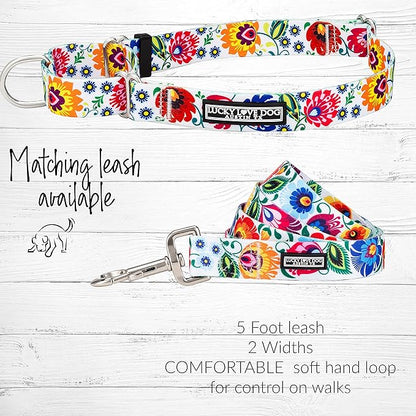Lucky Love Dog Martingale Dog Collar - Adjustable, No-Slip, Durable, & Soft Webbing Dog Collar for Male and Female Dogs Ideal for Training & Walking - Stylish Ladybird Pattern, Large Size