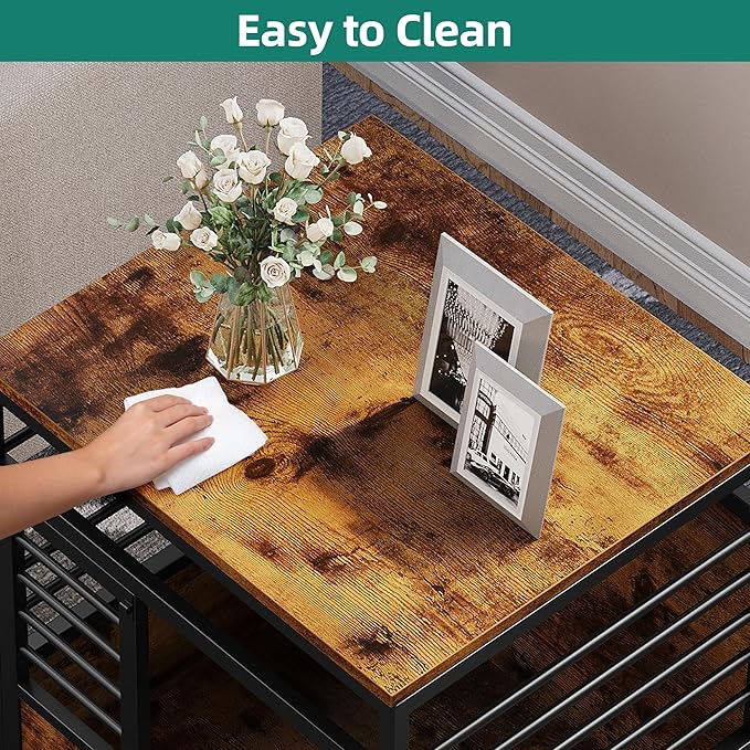 YITAHOME 24" Dog Crate Furniture with Wheels, Farmhouse Decorative Wood Dog Cage End Table Chew-Resistant Wooden Dog Kennel Indoor for Small Dogs, Rustic Brown