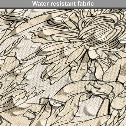 Lunarable Floral Dog Crate Cover, Daffodil and Carnation Bouquets Sketch Art Style Botanical Blossoms Field, Easy to Use Pet Kennel Cover for Medium Large Dogs, 48 Inch, Beige and Champagne