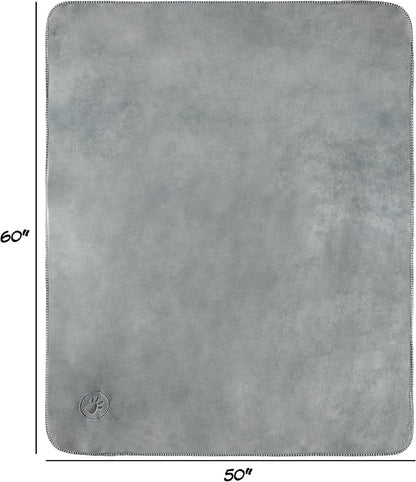 PETMAKER Waterproof Pet Blanket - 50x60-Inch Reversible Sherpa Fleece Throw Protects Couches, Cars, and Beds from Spills, Stains, and Fur (Gray), Large