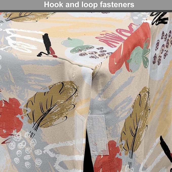 Lunarable Berries Dog Crate Cover, Random Doodle Art of Paintbrush Strokes Colorful Woodland Items Scribbles, Easy to Use Pet Kennel Cover for Small Dogs Puppies Kittens, 18 Inch, Beige Multicolor