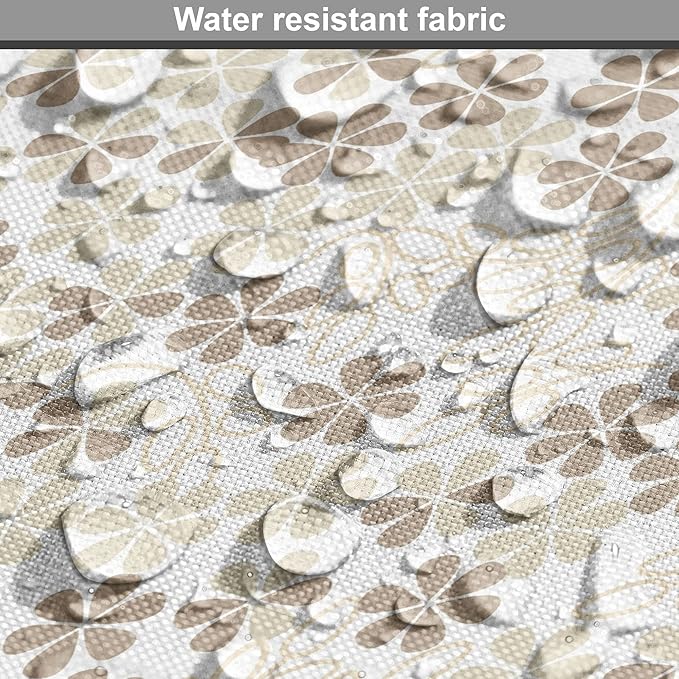 Ambesonne Flower Dog Crate Cover, Flowers Bouquet Blossoms Ornamental Simplistic Monochromic Summer Art, Easy to Use Pet Kennel Cover for Medium Large Dogs, 42 Inch, Beige Umber