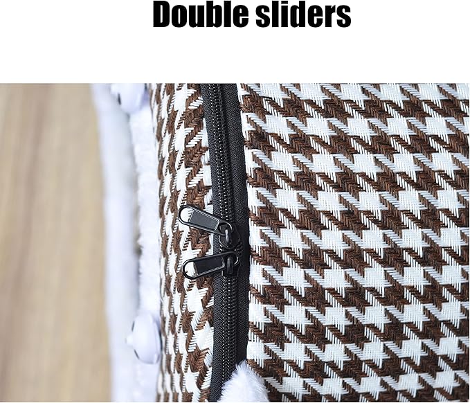 Dog Bed or Cat Bed,2 Ways to Use,Indoor Pet House with Fluffy Mat,Removable and Washable Cover,Non-Slip Bottom,for Medium Dogs and Cats(L Brown Cranes)