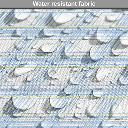 Lunarable Plaid Dog Crate Cover, Geometrical Striped Old Fashioned Pattern Pastel Colors Country, Easy to Use Pet Kennel Cover for Small Dogs Puppies Kittens, 22 Inch, Pale Blue Yellow White