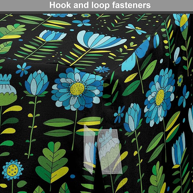 Lunarable Floral Dog Crate Cover, Abstract Flower Bouquets Dragonflies Ladybugs Butterflies on Dark, Easy to Use Pet Kennel Cover for Cats & Medium Dogs, 30 Inch, Blue Green and Charcoal Grey