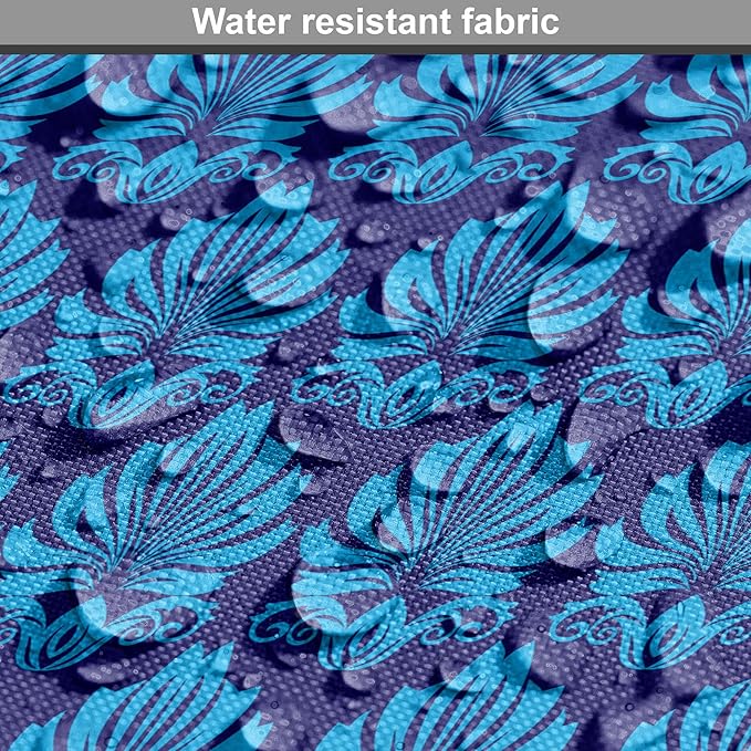 Lunarable Damask Blue Dog Crate Cover, Repeating Simplistic Pattern Rococo Inspired Royalty Essential Motif, Easy to Use Pet Kennel Cover for Medium Large Dogs, 36 Inch, Indigo and Sky Blue