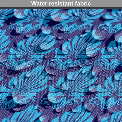 Lunarable Damask Blue Dog Crate Cover, Repeating Simplistic Pattern Rococo Inspired Royalty Essential Motif, Easy to Use Pet Kennel Cover for Cats & Medium Dogs, 30 Inch, Indigo and Sky Blue