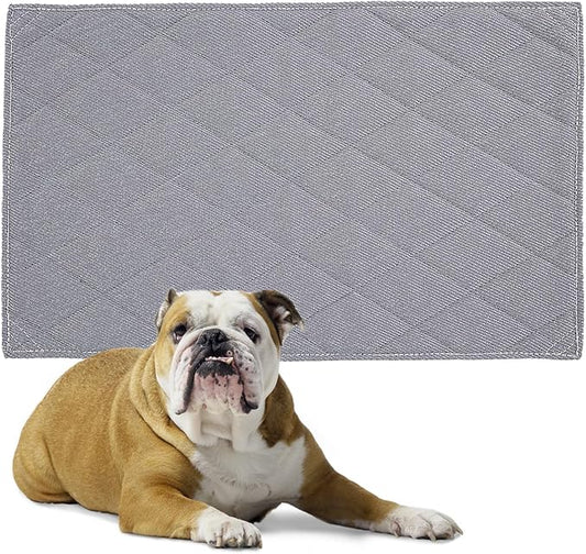 HOMBYS Chew Proof Dog Crate Pad Mat, Indestructible Kennel Pad for Aggressive Chewers, Durable and Water Resistant Teething Puppy Crate Mats for Dogs Cages (Medium(35" L x 22" W), Grey)