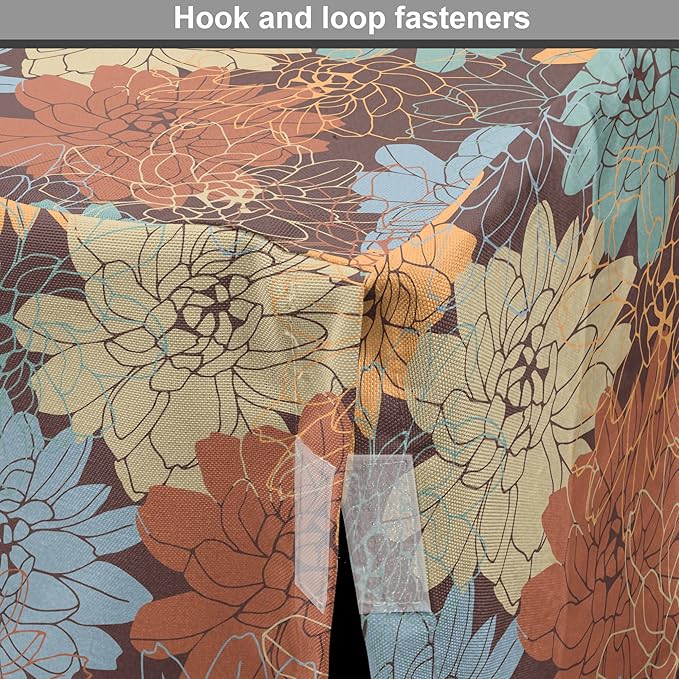 Lunarable Floral Dog Crate Cover, Blossoming Flowers Pattern Botanical Garden Art Illustration Colorful Vintage Design, Easy to Use Pet Kennel Cover for Small Dogs Puppies Kittens, 48 Inch, Brown