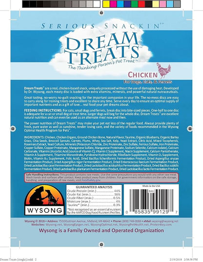 Wysong Dream Treats Chicken - for Dogs/Cats/Ferrets - Raw Food - 4.9 Ounce Bag