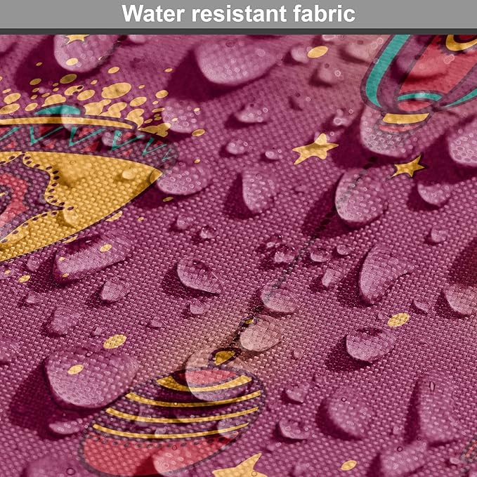 Lunarable Folkloric Dog Crate Cover, Cultural Inspirations Oriental Party Celebration Art Traditional Design, Easy to Use Pet Kennel Cover for Medium Large Dogs, 36 Inch, Magenta and Yellow