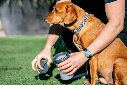 Dexas Lidded MudBuster Portable Dog Paw Cleaner, Light Gray, Large with Lid