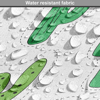 Lunarable Cactus Print Dog Crate Cover, Hand Drawn Cutout Style Cactus Plants Warm Climate Botany with Thorns, Easy to Use Pet Kennel Cover for Small Dogs Puppies Kittens, 22 Inch, White Lime Green