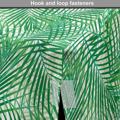 Lunarable Fern Pattern Dog Crate Cover, Background Illustration Covered with Palm Tree Leaves Art Print, Easy to Use Pet Kennel Cover for Cats & Medium Dogs, 24 Inch, White and Fern Green