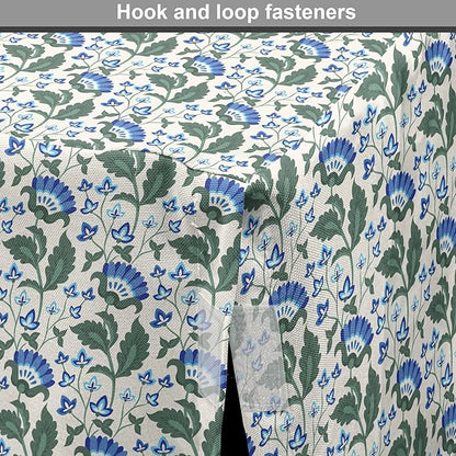 Lunarable Jacobean Dog Crate Cover, Herbal Pattern Pastoral Vintage Rustic Wedding Inspired Foliage Springtime, Easy to Use Pet Kennel Cover for Small Dogs Puppies Kittens, 18 Inch, Blue Green Cream