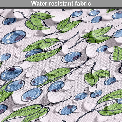 Lunarable Berries Dog Crate Cover, Cartoon Style Layout of Blueberries and Leaves Blooming on Branches, Easy to Use Pet Kennel Cover for Medium Large Dogs, 48 Inch, Pale Mauve Green