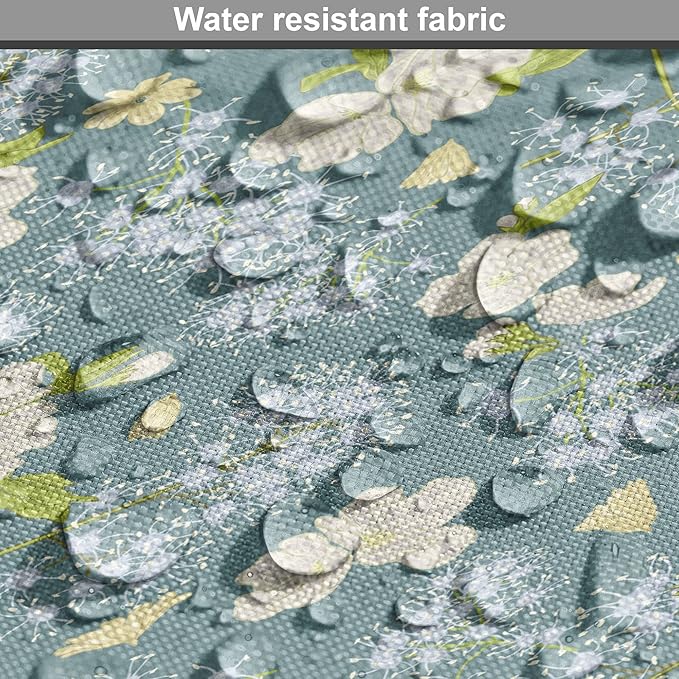 Lunarable Spring Dog Crate Cover, Pastel Tone Romantic Blossoming Flowers Pattern Vintage Garden Art, Easy to Use Pet Kennel Cover for Medium Large Dogs, 36 Inch, Cadet Blue Eggshell