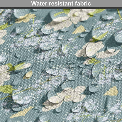 Lunarable Spring Dog Crate Cover, Pastel Tone Romantic Blossoming Flowers Pattern Vintage Garden Art, Easy to Use Pet Kennel Cover for Small Dogs Puppies Kittens, 18 Inch, Cadet Blue Eggshell