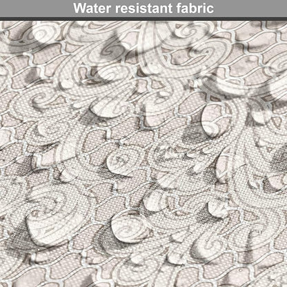 Lunarable Cream Dog Crate Cover, Old Lace Design with Soothing Color Scheme Vintage Style Classical Inspired Image, Easy to Use Pet Kennel Cover for Medium Large Dogs, 48 Inch, Cream Tan