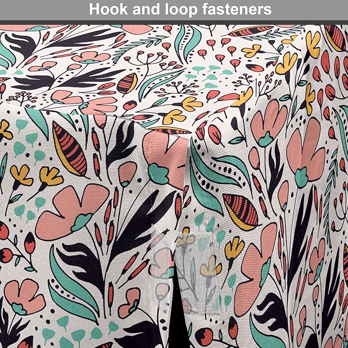 Ambesonne Wildflower Dog Crate Cover, Colorful Romantic Spring Buds Flowers and Leaves Repetition, Easy to Use Pet Kennel Cover for Small Dogs Puppies Kittens, 22 Inch, Blush Salmon