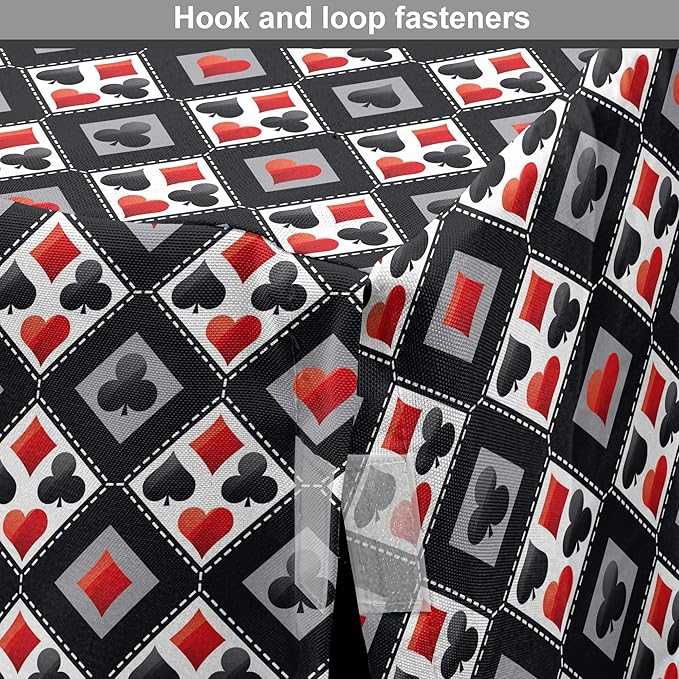 Lunarable Casino Dog Crate Cover, with Geometrical Design and Mosaic Composition Gamblers Club, Easy to Use Pet Kennel Cover for Small Dogs Puppies Kittens, 22 Inch, Black Red Grey