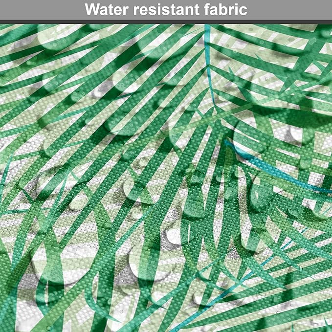 Lunarable Fern Pattern Dog Crate Cover, Background Illustration Covered with Palm Tree Leaves Art Print, Easy to Use Pet Kennel Cover for Small Dogs Puppies Kittens, 22 Inch, White and Fern Green