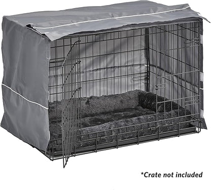 New World Dog Crate Comfort Kit by, Matching Dog Crate Cover & Dog Bed to Make Your Dogs Crate Their Home, Compatible with Midwest Homes for Pets & New World Dog Crates, Fits 30-Inch Dog Crate, Gray