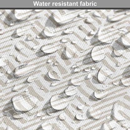 Lunarable Chevron Dog Crate Cover, Hand Drawn Monochrome Herringbone Lines Composition of Abstract Zigzags, Easy to Use Pet Kennel Cover for Small Dogs Puppies Kittens, 18 Inch, White Beige