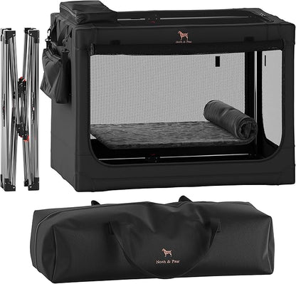 Noah & Paw Collapsible Dog Crate 36 Inches, XL Dog Crate for XL, Large Medium Breed, Travel Kennel for Car, Includes Pet Mat for Pet Cage, 2 Storage Pockets, Handbag, 10mm Locking Zippers 36*25*23