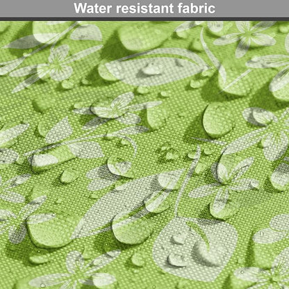 Lunarable Green Dog Crate Cover, Flourishing Spring Flowers Fresh Summer Meadow Themed Graphic Flora Print, Easy to Use Pet Kennel Cover for Cats & Medium Dogs, 30 Inch, Apple Green Pale Green