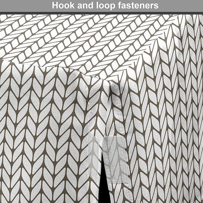 Lunarable Taupe and White Dog Crate Cover, Traditional Nordic Design with Geometric Motifs in Vertical Order, Easy to Use Pet Kennel Cover for Medium Large Dogs, 36 Inch, White Taupe