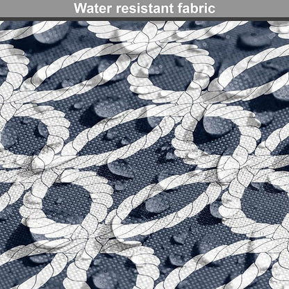 Ambesonne Navy Blue Dog Crate Cover, Marine in Geometric Pattern Design Ocean Travel Cruise Mosaic Ornament, Easy to Use Pet Kennel Cover for Medium Large Dogs, 48 Inch, Blue White