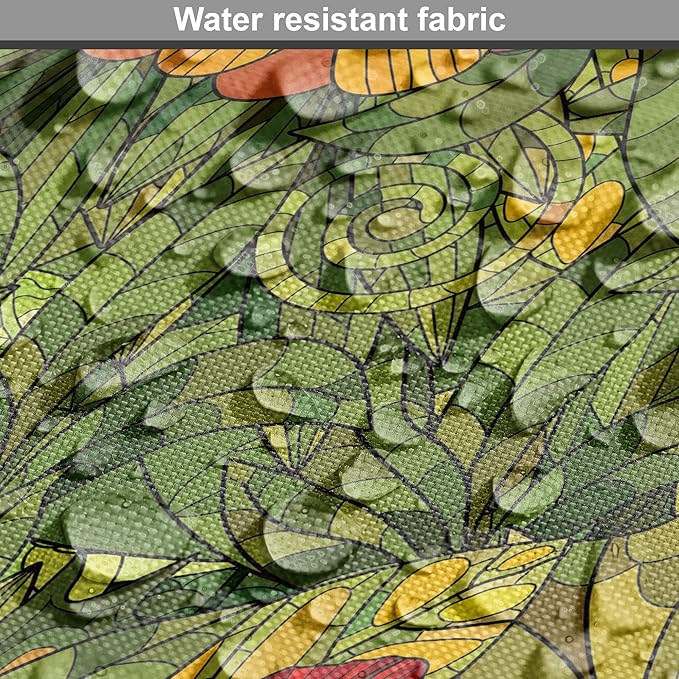 Ambesonne Floral Dog Crate Cover, Funky Flower Foliage Bush with Fractal Retro Jungle Art Design, Easy to Use Pet Kennel Cover for Medium Large Dogs, 42 Inch, Olive Green